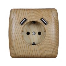 USB prise murale Double Port USB 5V 2A Usb bois arbre couleur prise usb murale steckdose A001