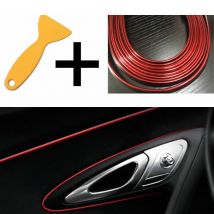 intérieur voiture décor autocollant 5M rouge voiture style bandes de garniture autocollant autocollants porte décalcomanie moulage ligne bricolage PVC