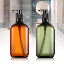 Distributeur de savon en plastique de 500ml, bouteille à pompe rechargeable, pour Lotion, shampoing, Gel douche, distributeur de savon, conteneurs pour cosmétiques