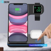 Station de charge sans fil rapide 3 en 1 15W, pour iPhone 13 12 11 XS XR X 8 Apple Watch iWatch 7 6 Airpods Pro Qi