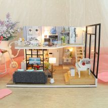 Éducation pour enfants amusement apprentissage jouets pour enfants 3D en bois bricolage maison meubles LED maison Puzzle décorer créatifs W910