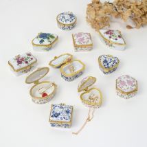 Mini boîte à bijoux en céramique | Boîte à bijoux, trésor perle, boîte de rangement, petite boîte rétro décorative