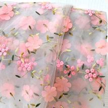 Mousseline de soie fleur broderie tissu 3D fleur broderie Tulle dentelle tissu bricolage jupe vêtements couture tissu