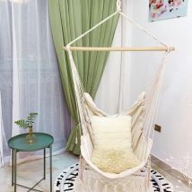 Blanc extérieur glands hamac jardin Patio blanc coton balançoire chaise lit suspendu dortoir intérieur et extérieur jardin hamac balançoire