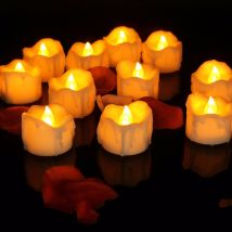 Bougies électroniques scintillantes 6 ou 12 bougies de thé avec minuterie, ensemble de bougies LED bougies à batterie