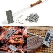 Pour Barbecue, en fer marqué nom, outil de marquage pour Barbecue, Steak à viande, 55 x lettres et 8 espaces