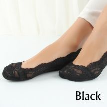 5 chaussettes de cheville antidérapantes invisibles en dentelle pour femmes, chaussette courte en coton à la , sans spectacle