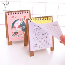 Kawaii, calendrier , en papier Kraft , pour bureau sur pied, calendrier à faire pour planificateur quotidien, papeterie