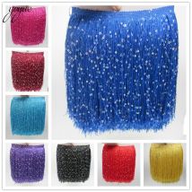 YOYUE – rideau à franges en Polyester, 10 yards, 20CM de Long, paillettes, ruban de dentelle, couture, robe latine, vêtement de scène, accessoires