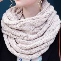 Femmes écharpe femmes tricoté Snood écharpe hiver infini foulards cou cercle câble doux anneau écharpe femme