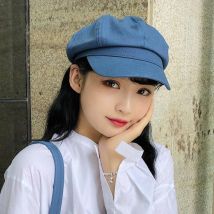 HT3225 nouvelles femmes bérets solide plaine coton octogonal casquette gavroche dames Vintage artiste peintre béret chapeau femme bérets pour les femmes