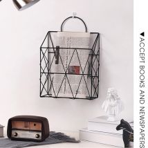 Panier de rangement nordique pour magazines | Grille murale suspendue, étagère de bureau en fer, panier de rangement Portable pour journaux magazines, panier décoratif