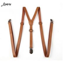 Bretelles en Faux cuir pour adultes, bretelles en forme de Y pour hommes, ceinture à Clip réglable, bretelles fines pour pantalons Jeans