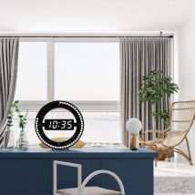 Horloge murale numérique 3D LED, horloge électronique de nuit, ronde, luminosité réglable automatiquement, horloge de bureau, prise ue