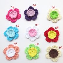 60 stks/partij Handgemaakte wollen Garen Haak Gebreide applique Patchwork DIY handwerken naaien accessoires Doek plakken 354