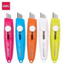 Deli – Mini coupe-papier Portable couleur bonbon, boîte de 5 pièces, fournitures scolaires, coupe-couteau utilitaire, papeterie couteau à découper E2020