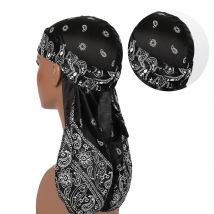 DuRag Durags imprimés en soie pour hommes, couvre-chef Doo en soie, chapeau de Pirate, accessoires pour cheveux
