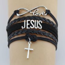 Bracelet tressé tricoté à la main en croix, jésus, chrétien, Bible