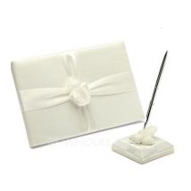 Ceinture Simple Rose mariage livre d'or et stylo ensemble