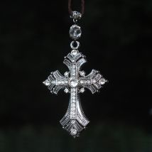 Rétroviseur de voiture, accessoires suspendus pour automobile, en métal, cristal, croix, ornement de voiture chrétien