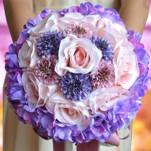 Violet Rose Rose fleur artificielle mariage mariée Bouquet mariage mariée Bouquet mariage demoiselle d'honneur tenant Bouquet fête décor