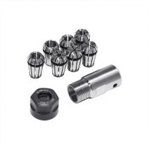 7 pièces de colliers à ressort ER11 en acier au carbone ER11A 1/2/3/4/5/6/7mm + support d'arbre de moteur pour gravure tour CNC