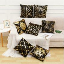 Housse de coussin de Style nordique 45x45 cm | Housse de coussin de canapé, coussins décoratifs, housse de coussin bronzante, feuille or, pour