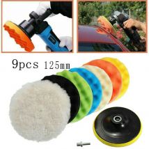 9 pièces 5 "125mm voiture polisseuse tampon tampon cire polissage polissage éponge tampons Kit, haute efficacité de polissage