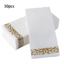 Serviettes à main jetables et décoratives, serviettes de salle de bain, en papier doux et absorbant au toucher lin, pour invités et fêtes de mariage