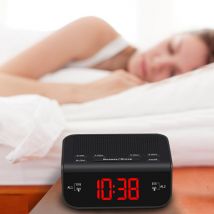 Réveil Radio Fm Avec Double Alarme Sonore Snooze Fonction Sommeil Led Temps Cloc Часы Настольные Будильник Réveil Budzik