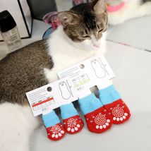 Chaussettes en tricot antidérapantes pour animaux de compagnie, chaussons pour chiens et chats, épaisses et chaudes, chaussettes de protection de la patte, chaussons de Schnauzer, accessoires