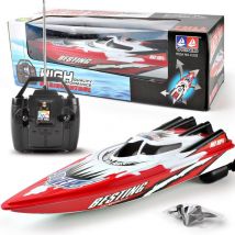 4 canaux RC bateau en plastique électrique télécommande hors-bord Double moteur télécommande vitesse bateau enfants anniversaire jouet
