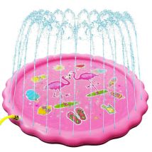 Tapis de jeu gonflable pour pelouse, 170cm tapis d'arrosage épais et écologiques, rose, pour l'extérieur, pour l'été