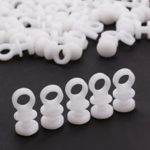 Porte-rideau de douche en plastique 9mm, 50 pièces, crochets de planeurs, pour rideaux transparents plissés, roues, accessoires