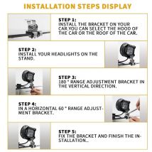 LUMIÈRE LED Barre Pince Kit De Montage Capot Led Lumière De Travail Barre Support de Montage Support À Pince Pour Offroad a mené la Barre Légère De Travail