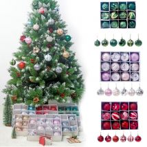 Boules de noël, ornement boule de noël, décorations sur la fenêtre d'arbre de noël, décorations concernant les fragments de verre, blessez les mains de votre enfant, 12 pièces, 6cm