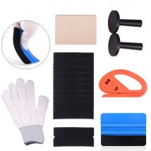 EHDIS Kit d'outils pour le retrait des bulles | Film vinyle, pour voiture, raclette à bord en feutre bleu avec support magnétique, ensemble d'outils Auto 6 pièces