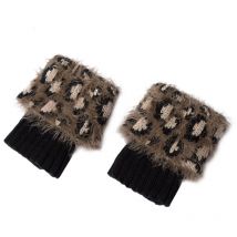 Jambières léopard pour femmes, Patchwork thermique acrylique, tricot, manchettes, chaussettes, couverture, accessoires pour chaussures,