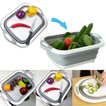 Bloc à découper pliable planche à découper pliable cuisine Silicone planche à découper fruits lavage panier avec bouchon de vidange