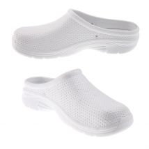 Sabots d&#39;allaitement de jardin à semelle basse pour femmes, Mules confortables, chaussures blanches