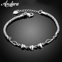 Bijoux fantaisie 925 Bracelet en argent Sterling amour femme Bracelet et Bracelet breloque bijoux