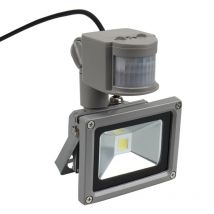 Kung 12V 10W entrée PIR LED projecteur pour système solaire garage pour la sécurité avec capteur de mouvement temps Lux ajuster