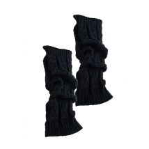Femmes hiver Crochet tricoté botte couverture jambières Legging chaussette noir