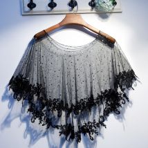 Cape de mariée boléro noire, Cape de Mariage courte, robe de soirée, châle, accessoires de Mariage