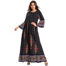 Grande taille Robe musulmane femmes Robe femmes musulman imprimé Floral longue Robe Maxi Abaya Jilbab dubaï caftan Robe islamique ramadan