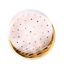 50 pièces/sac Air friteuse vapeur doublures Premium perforé pâte de bois papiers antiadhésif cuisson à la vapeur panier tapis cuisson outils de cuisson