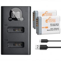 2 pièces NB-13L batterie Rechargeable et chargeur pour Canon G5 X, G5X, G7 X, G7X, G7 X Mark II, G9 X, G9X SX620 SX720 SX730 HS
