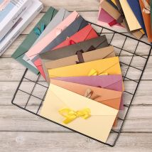 10PC rétro enveloppe nacrée papier nœud épaissir ruban couleur papeterie mariage invité bureau fournitures scolaires