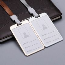 Porte-étiquette de carte d'identité de crédit de poche en aluminium avec lanière de sangle de cou