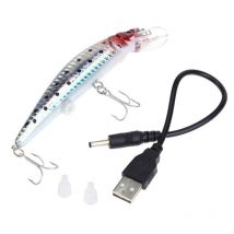 USB charge rechargeable nouvelle hiver pêche sur glace faux leurre 3D yeux colorés hiver appât dur leurre équilibreur appât de pêche